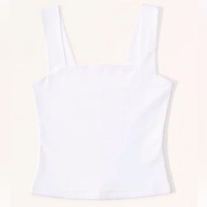 Abercrombie & Fitch White Double Layered Seamless Square Neck Tank